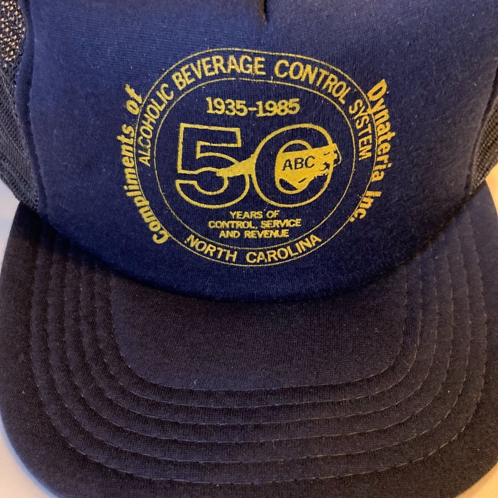 Vintage 1985 NC Alcoholic Beverage Control System Trucker Hat 50 Years